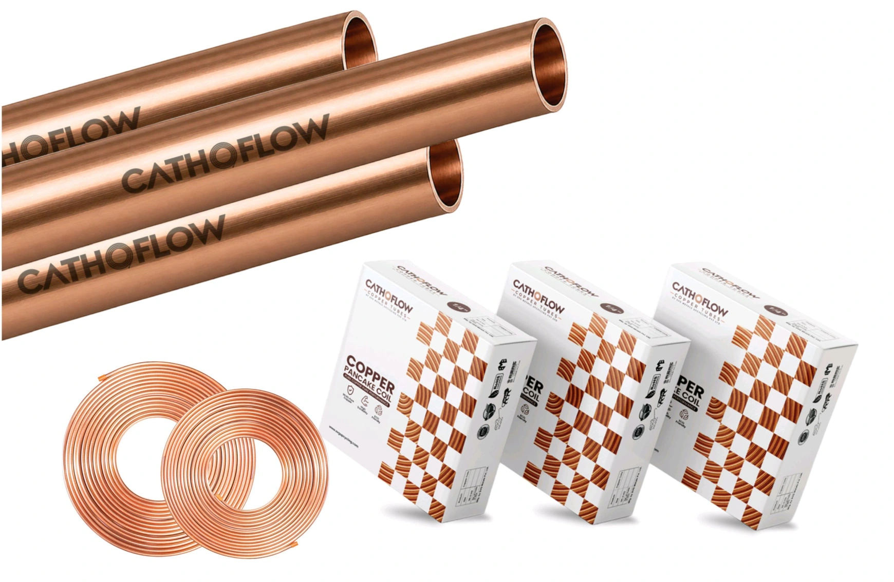 Cathoflow copper tubes, pancake coils and packaging