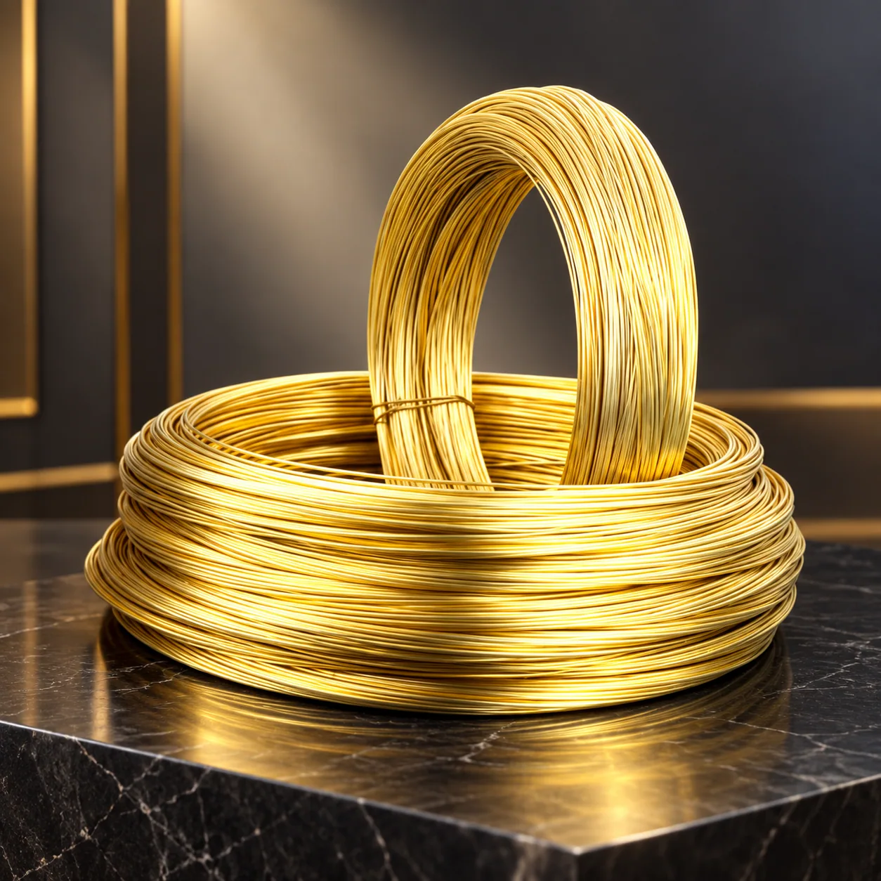 Coils of brass wire
