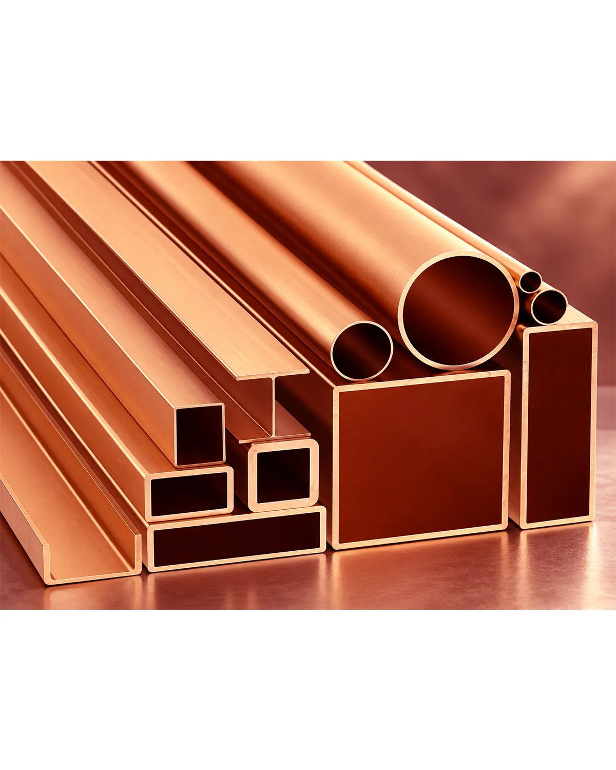 Copper tubes of varying diameters