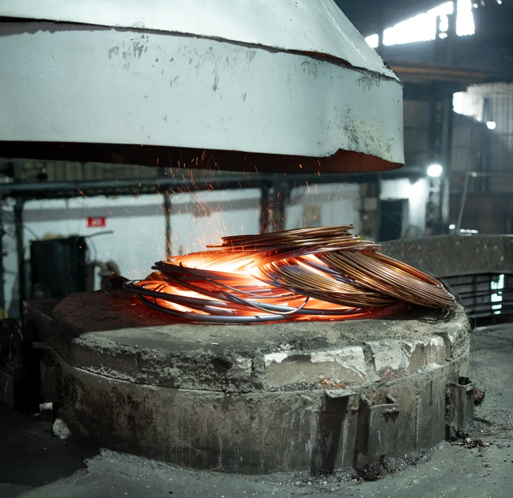 Scrap in the melting furnace