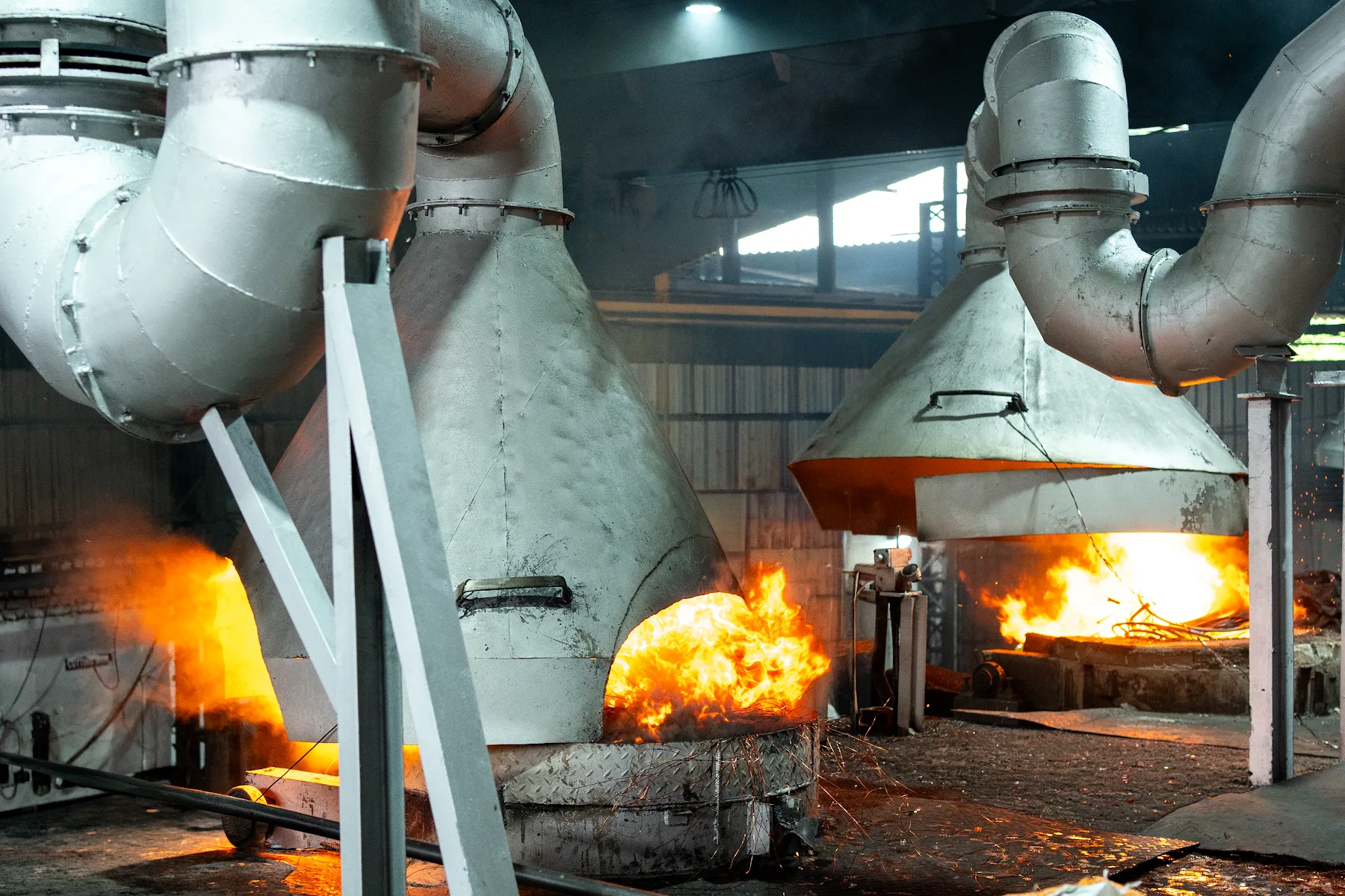 Furnaces at the recycling facility