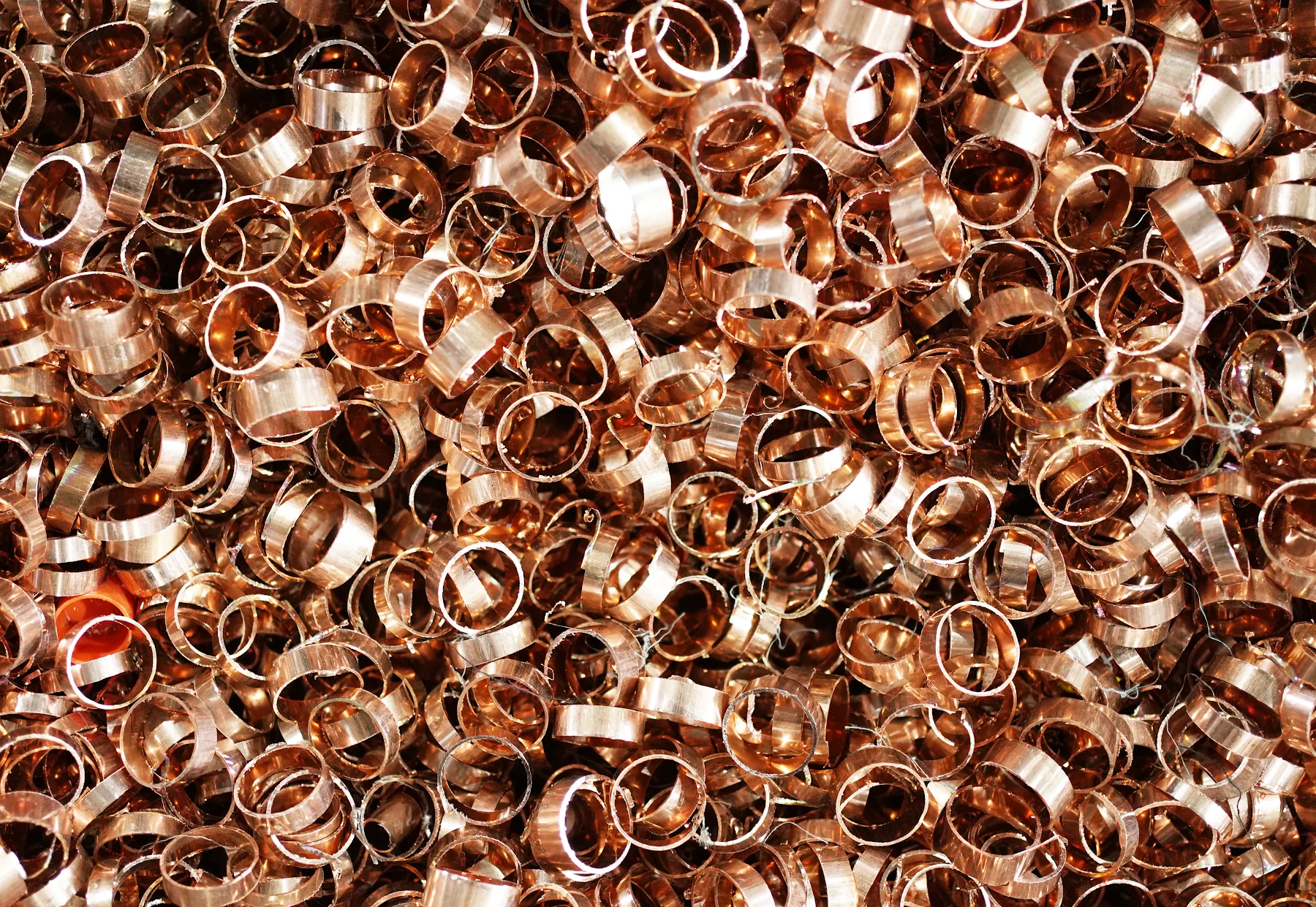 Recovered copper turnings
